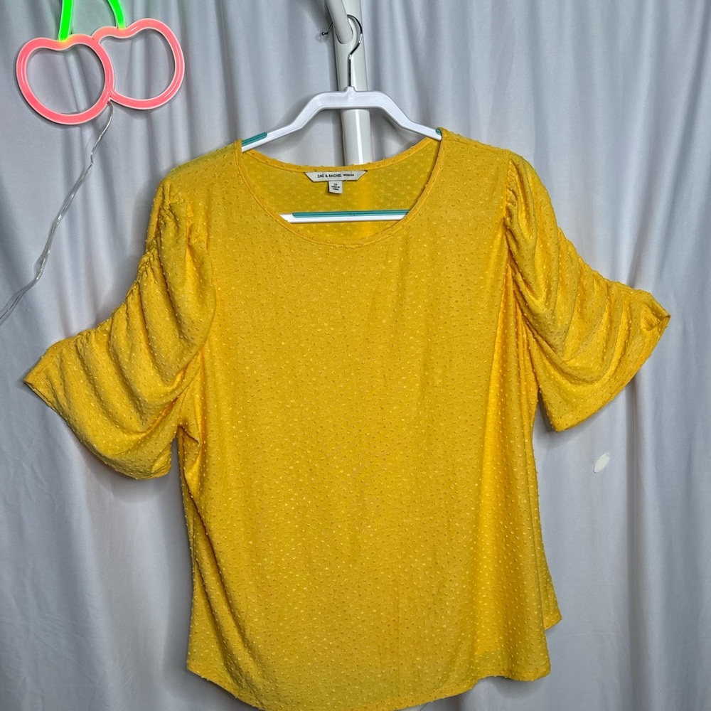 Zac & Rachel Women's Yellow Textured Blouse
